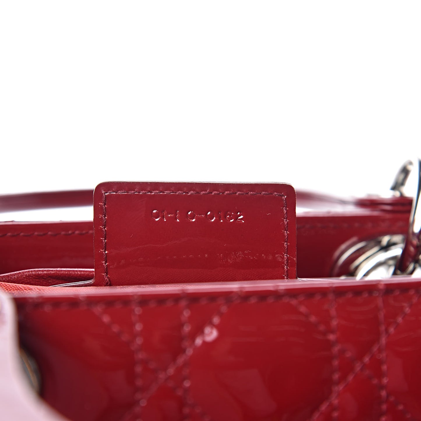 Patent Cannage Medium Lady Dior Red