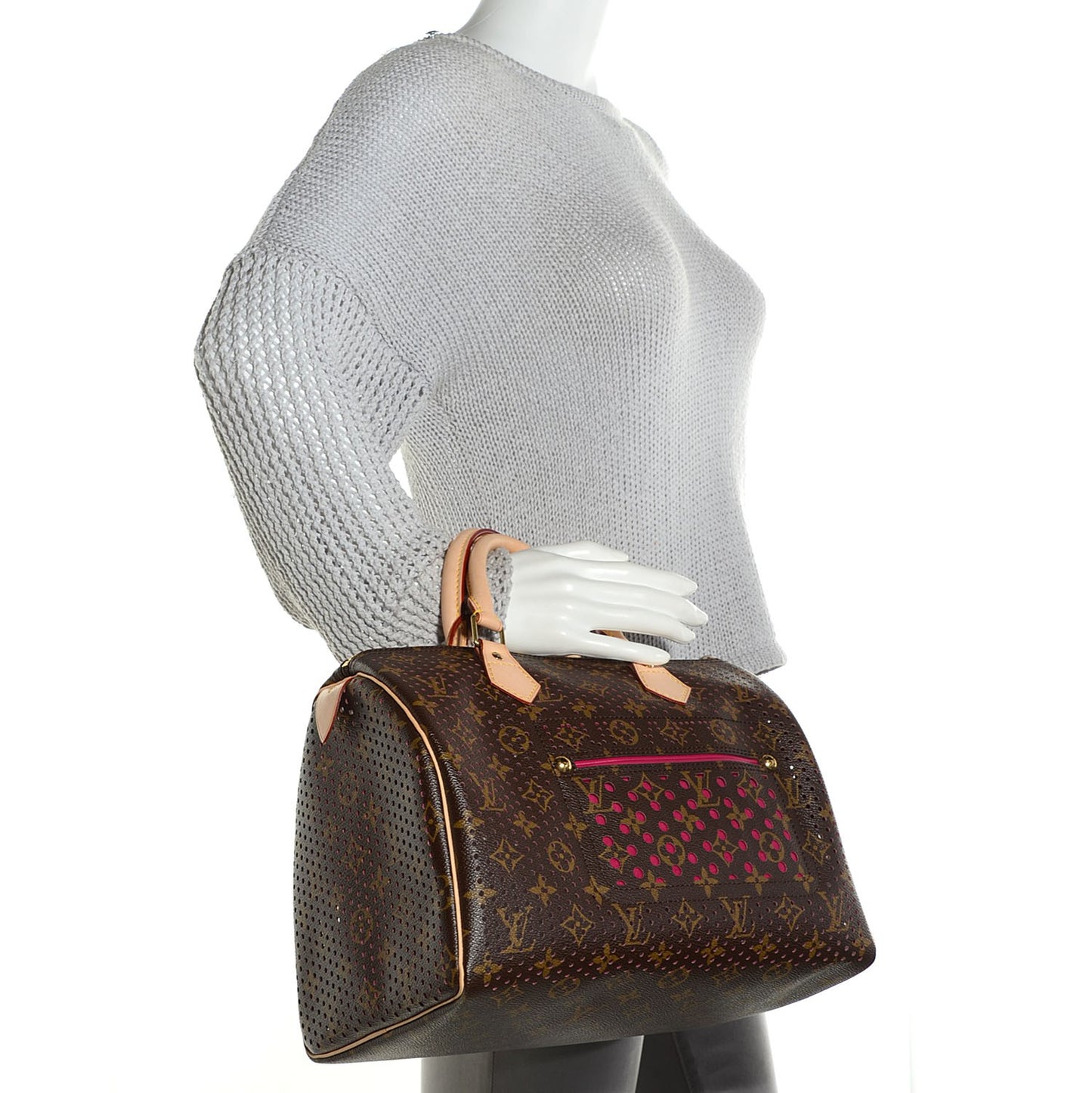 Monogram Perforated Speedy 30 Fuchsia