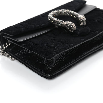 Gucci Velvet GG Monogram Super Mini Dionysus Shoulder Bag Black 7 of 8