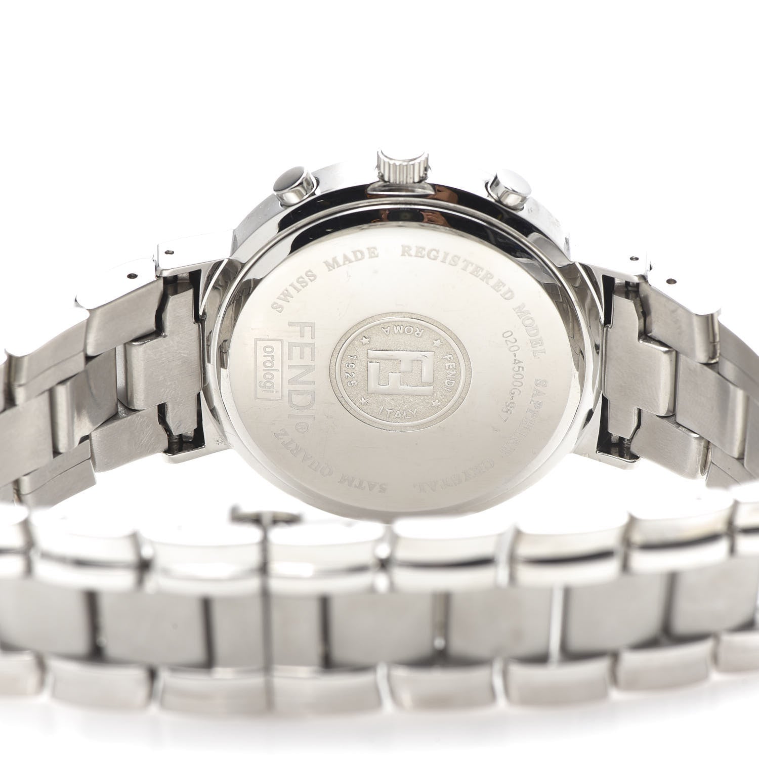 Fendi Stainless Steel 39mm Zucca Chronograph Quartz Watch Black 5 of 6