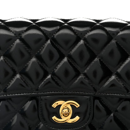 Chanel Patent Quilted Medium Rectangular Kelly Flap Bag Black 7 of 10