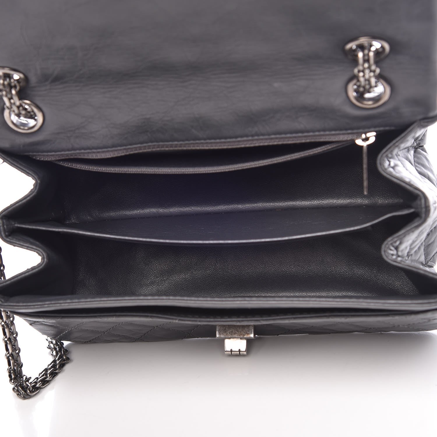 Chanel Aged Calfskin Accordion Reissue 2.55 Flap Dark Grey 6 of 9