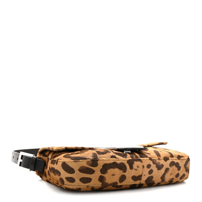 Fendi Calf Hair Vitello Jaguar Print Baguette Re Edition 26424 Moro Natural 4 of 11