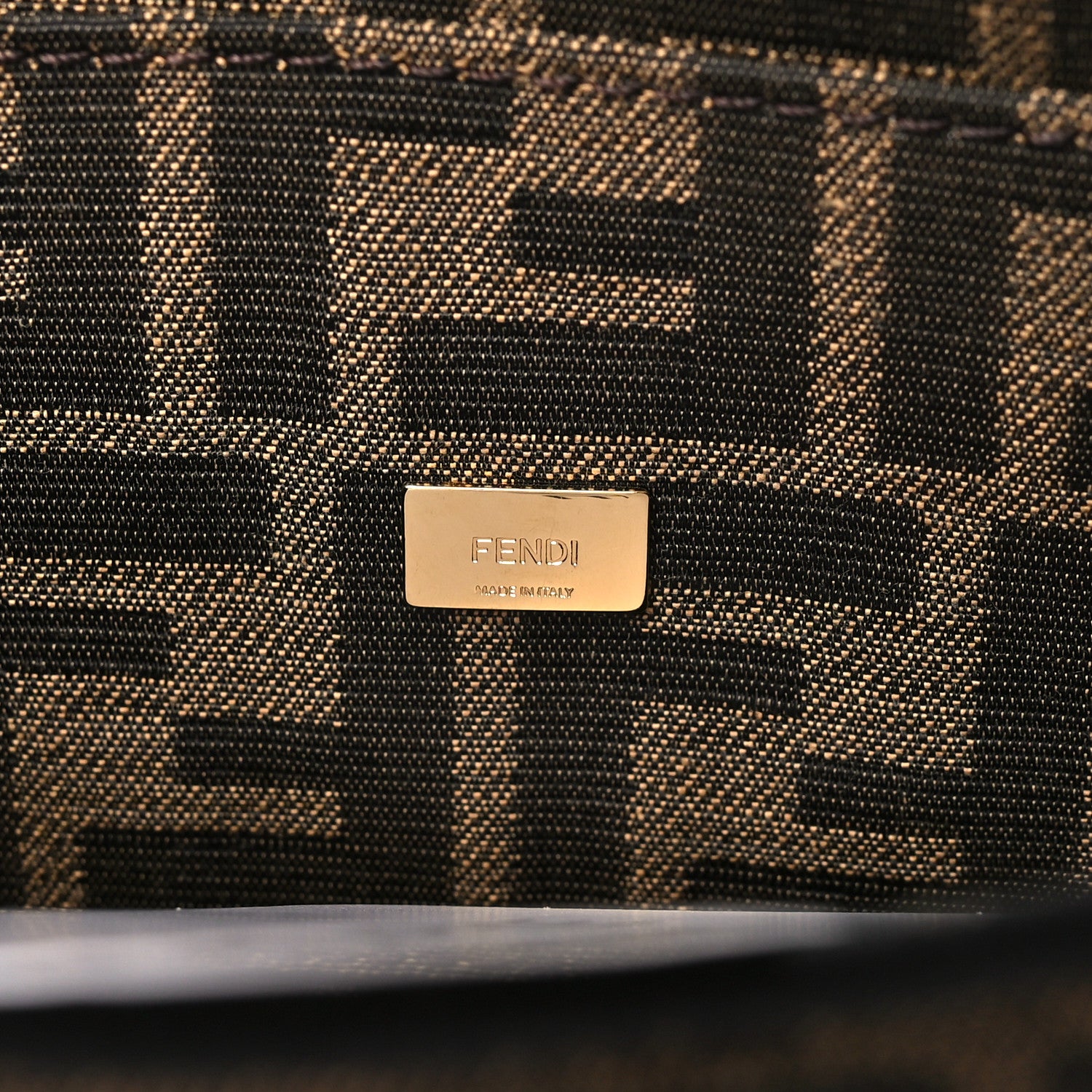Fendi Fabric Jacquard FF 1974 Mini Baguette Tobacco Moro Black 6 of 11