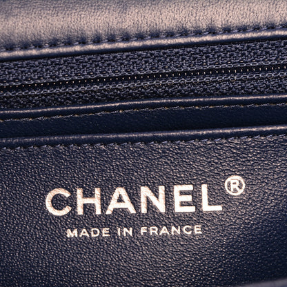 Chanel Lambskin Quilted Mini Square Flap Blue 6 of 8