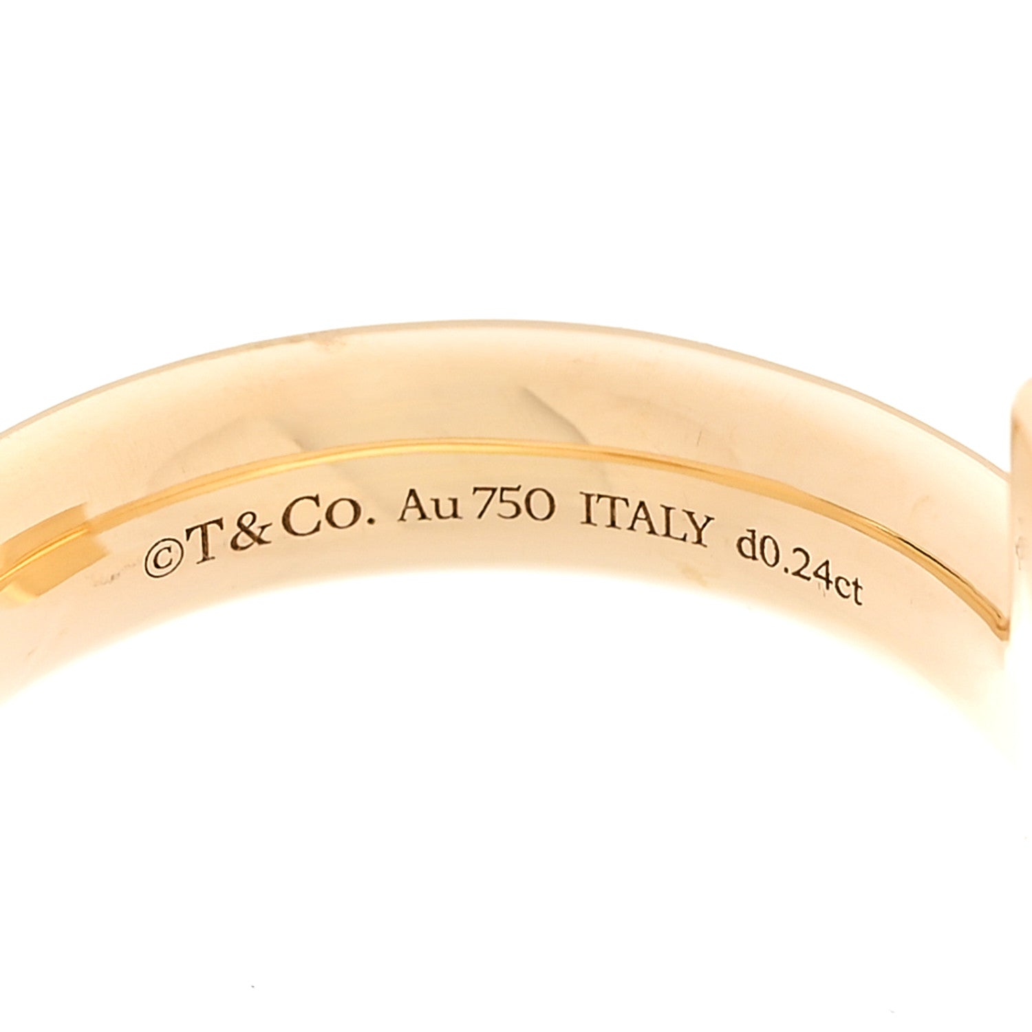 Tiffany 18K Yellow Gold Diamond T T1 Wide Ring 58/8.25 4 of 5