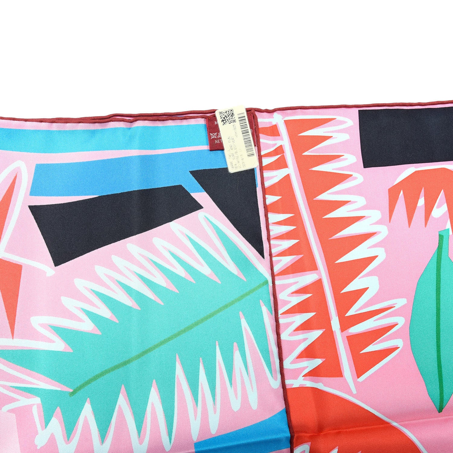 Hermes Silk Sea Surf and Fun Scarf 90 Rose Bleu Vert 4 of 5