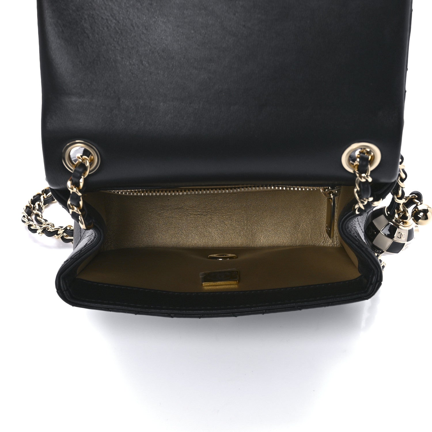 Chanel Lambskin Quilted Enamel Mini Pearl Crush Flap Black 4 of 12