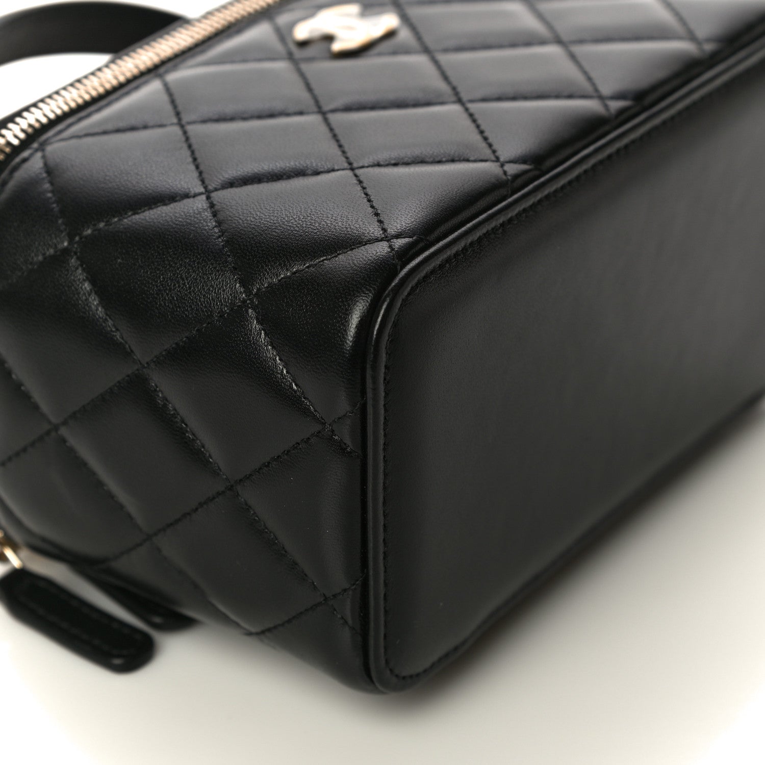 Chanel Lambskin Quilted Small Top Handle Vanity Case With Chain Black 11 of 13