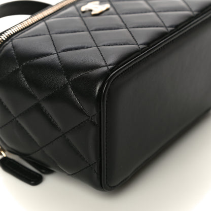 Chanel Lambskin Quilted Small Top Handle Vanity Case With Chain Black 11 of 13