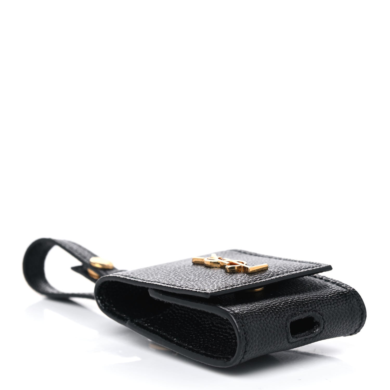 Saint Laurent Grain De Poudre Monogram Airpods Case Black 4 of 4