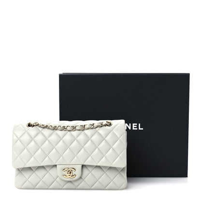 Chanel Lambskin Quilted Medium Double Flap Light Grey 12 of 12