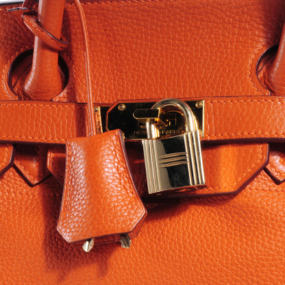 Hermes Taurillon Clemence JPG Birkin 42 Orange 9 of 9