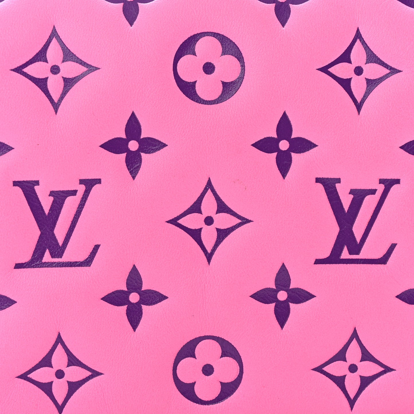Lambskin Embossed Monogram Vuittamins Pochette Coussin Rose Violet