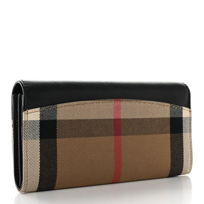 Burberry Calfskin House Check Porter Continental Wallet Black 3 of 11