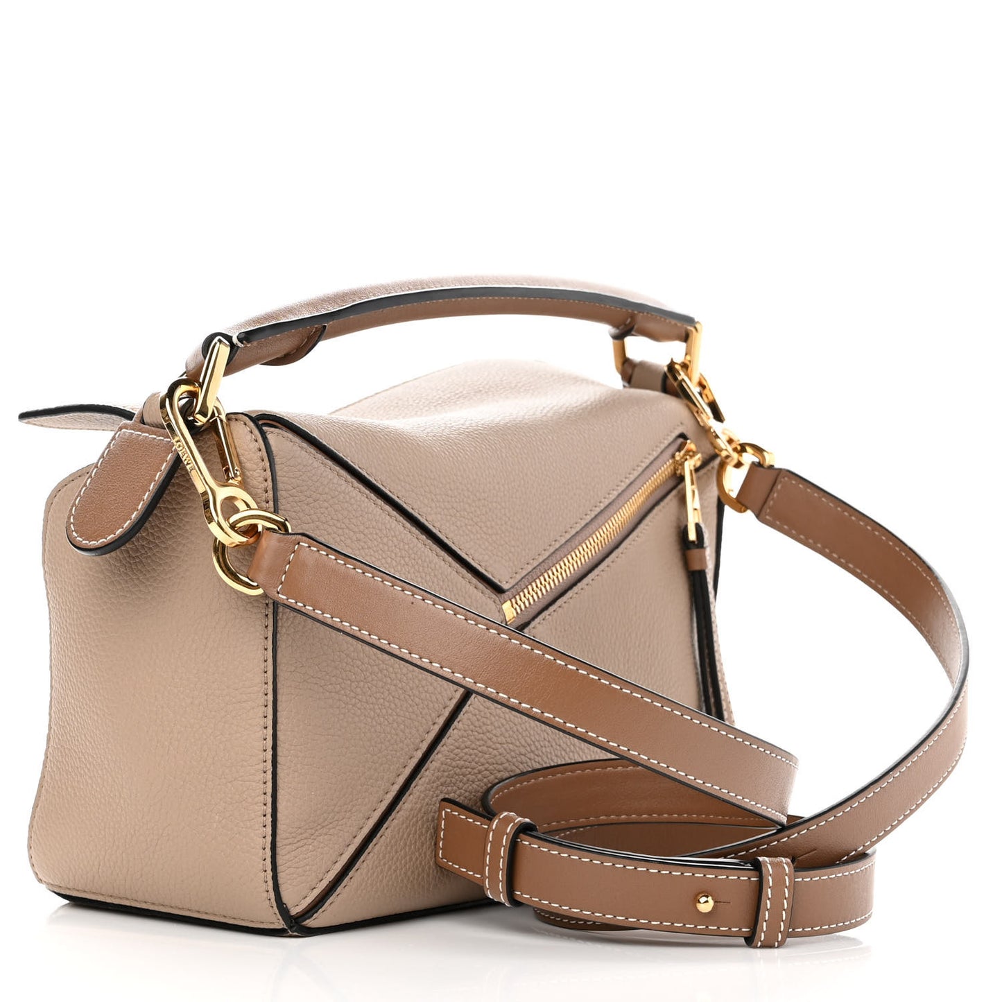 Grained Calfskin Small Puzzle Bag Sand Mink
