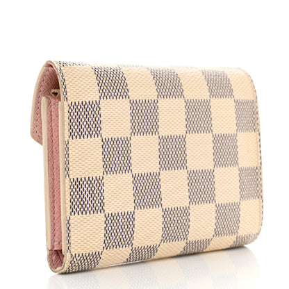 Louis Vuitton Damier Azur Victorine Wallet Rose Ballerine 3 of 15