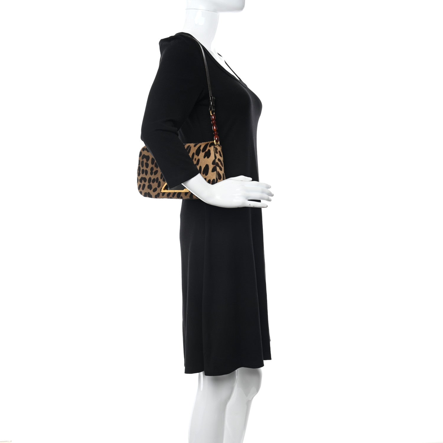 Christian Dior Pony Hair Leopard Print Malice Shoulder Bag 2 of 10