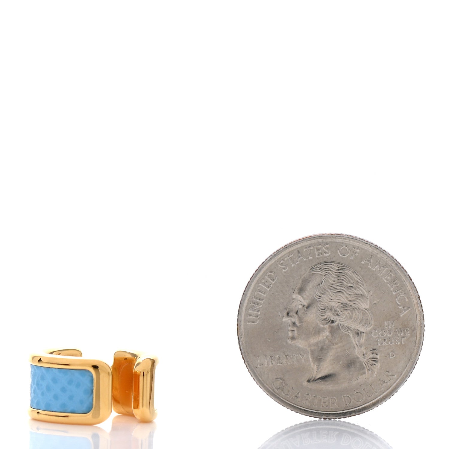 Hermes Epsom Olympe Ear Cuff PM Celeste 2 of 4