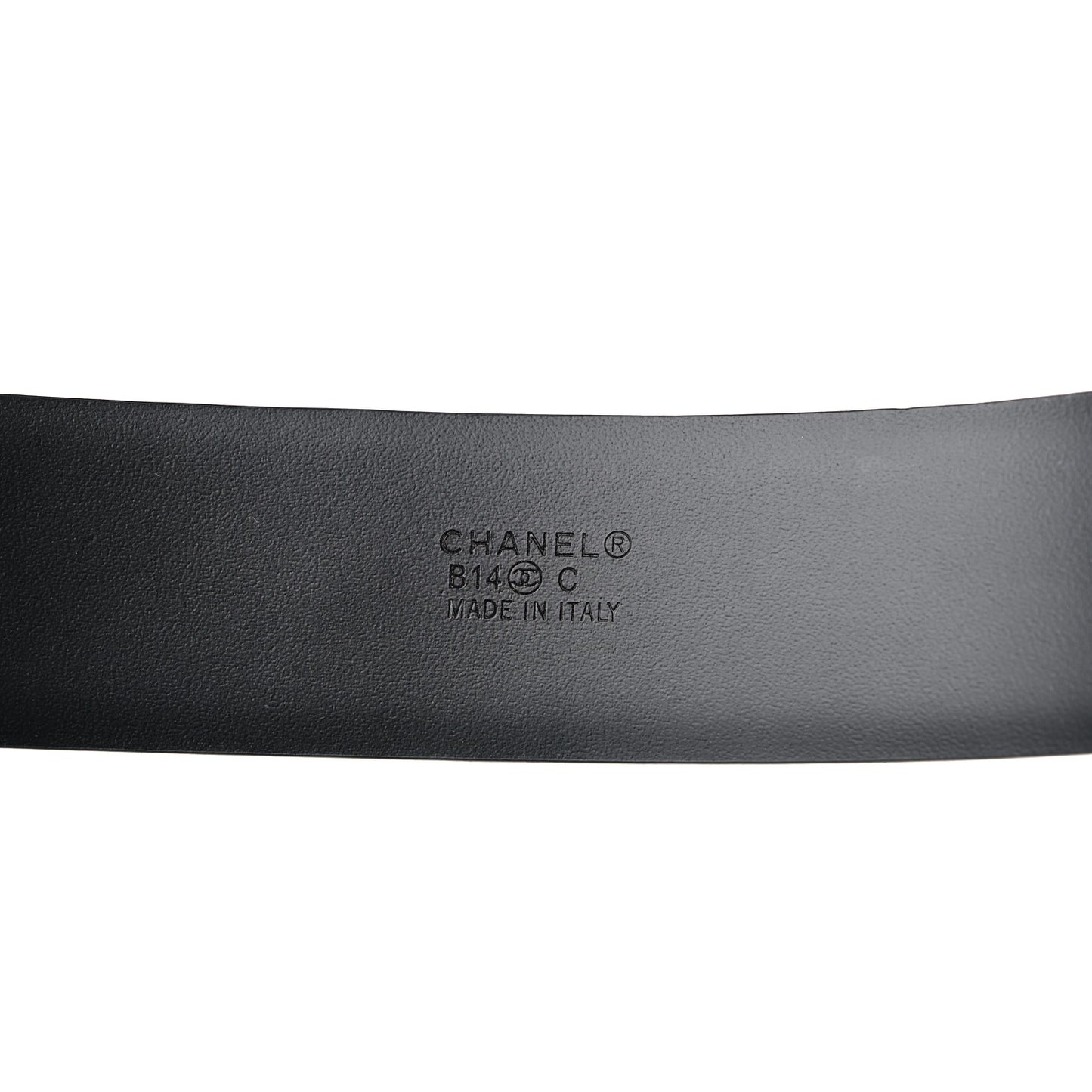 Patent Plexiglass CC Boy Belt 90 36 Black Beige