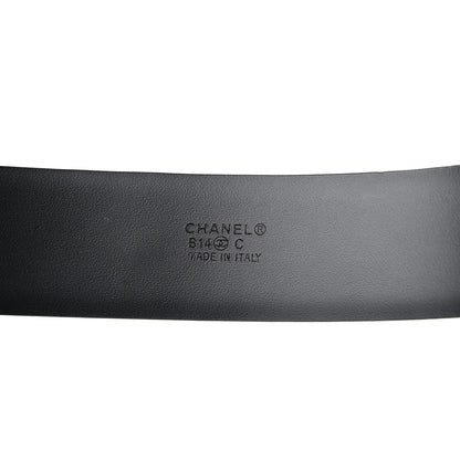 Chanel Patent Plexiglass CC Boy Belt 90 36 Black Beige 3 of 6