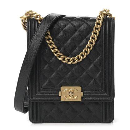 Chanel Caviar Quilted North South Boy Flap Black 1 of 11