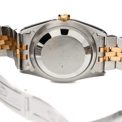 Rolex Stainless Steel 18K Yellow Gold Diamond 36mm Oyster Perpetual Datejust Watch Black 16233 5 of 6
