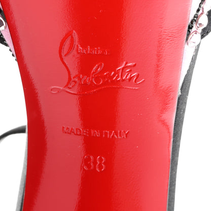 Christian Louboutin Satin Strass Sandaloo Aftersun 130 Sandals 38 Black Multicolor 7 of 9