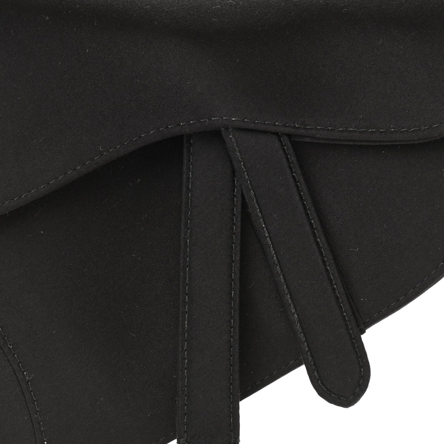 Satin Crystal Mini Saddle Bag Black
