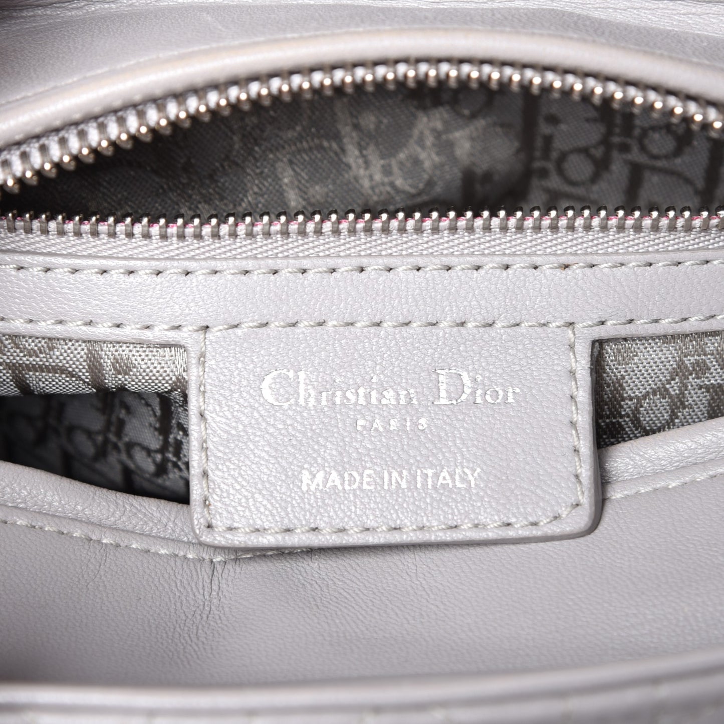 Lambskin Cannage Medium Lady Dior Grey
