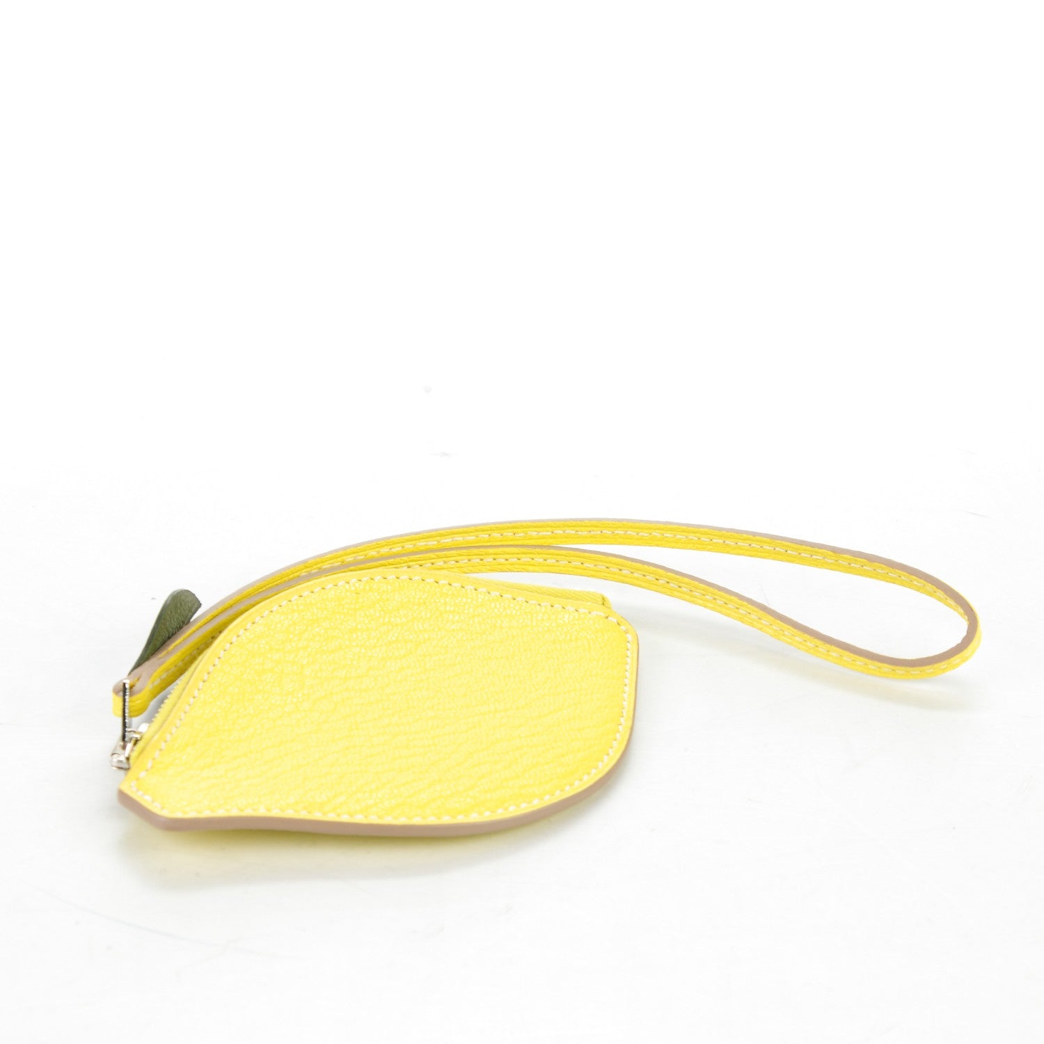 Hermes Chevre Mysore Tutti Frutti Citron Coin Purse Charm Lime 4 of 8