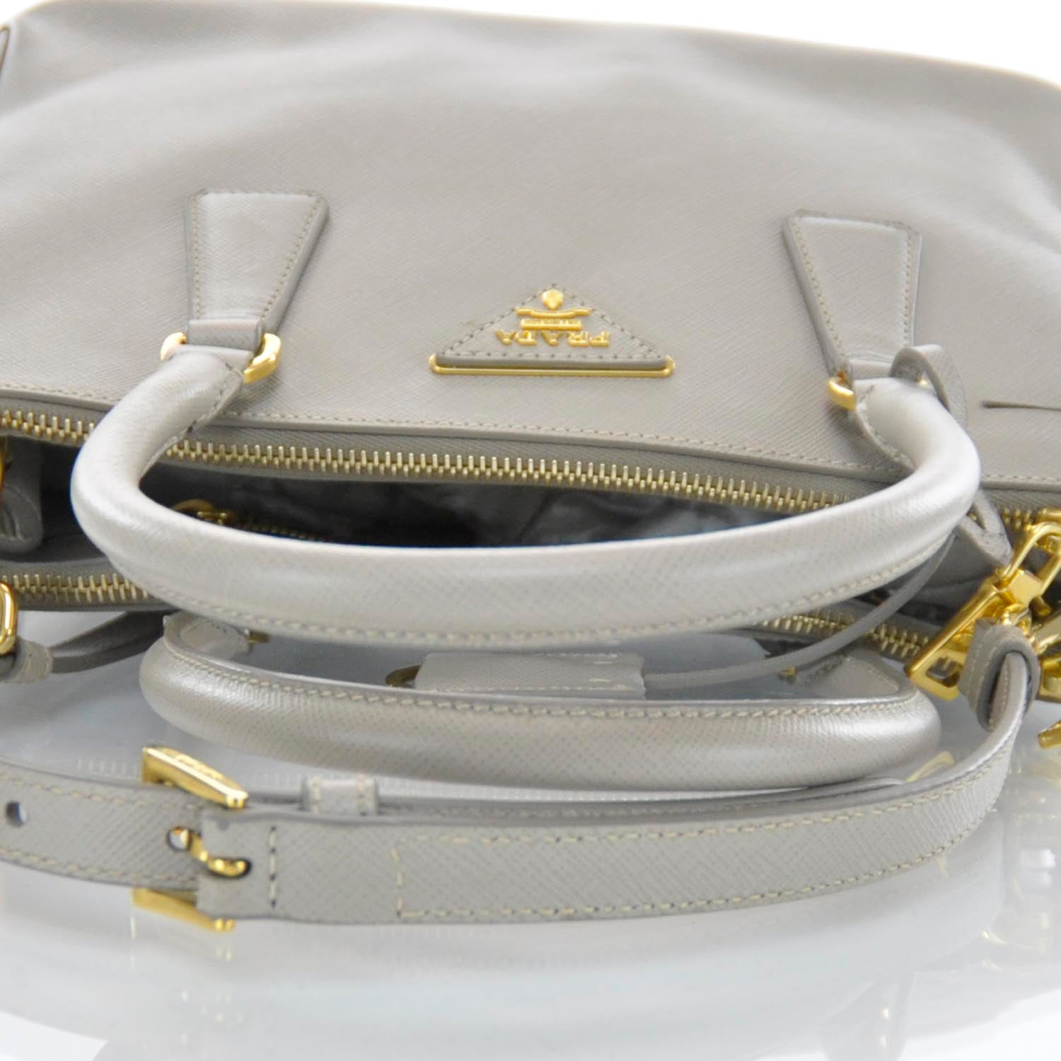 Prada Saffiano Lux Double Zip Tote Pomice 7 of 11