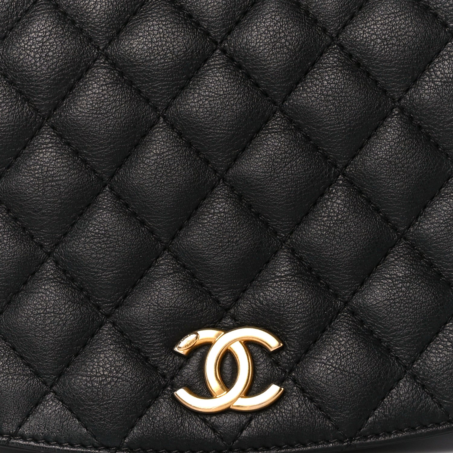 Chanel Grained Calfskin Quilted Messenger Flap Black 9 of 11