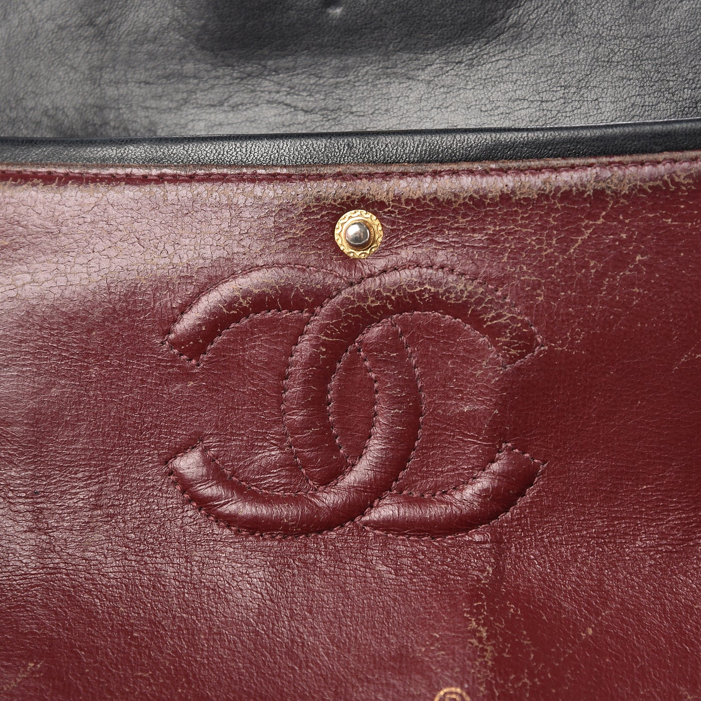 Lambskin Quilted Medium Double Flap Black