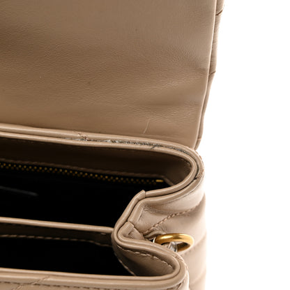 Saint Laurent Calfskin Y Quilted Monogram Toy Loulou Crossbody Bag Dark Beige 12 of 13