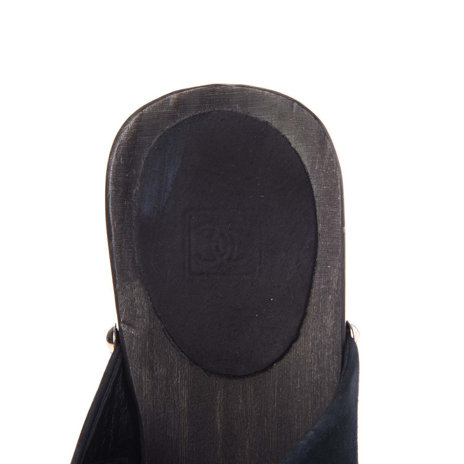 Chanel Suede CC Clogs 40 Dark Navy Blue 15 of 17