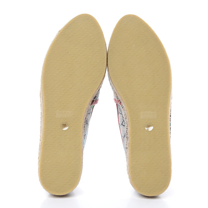Gucci GG Supreme Monogram Blooms Espadrilles 39 Beige Blue Navy Hibiscus Red 5 of 9
