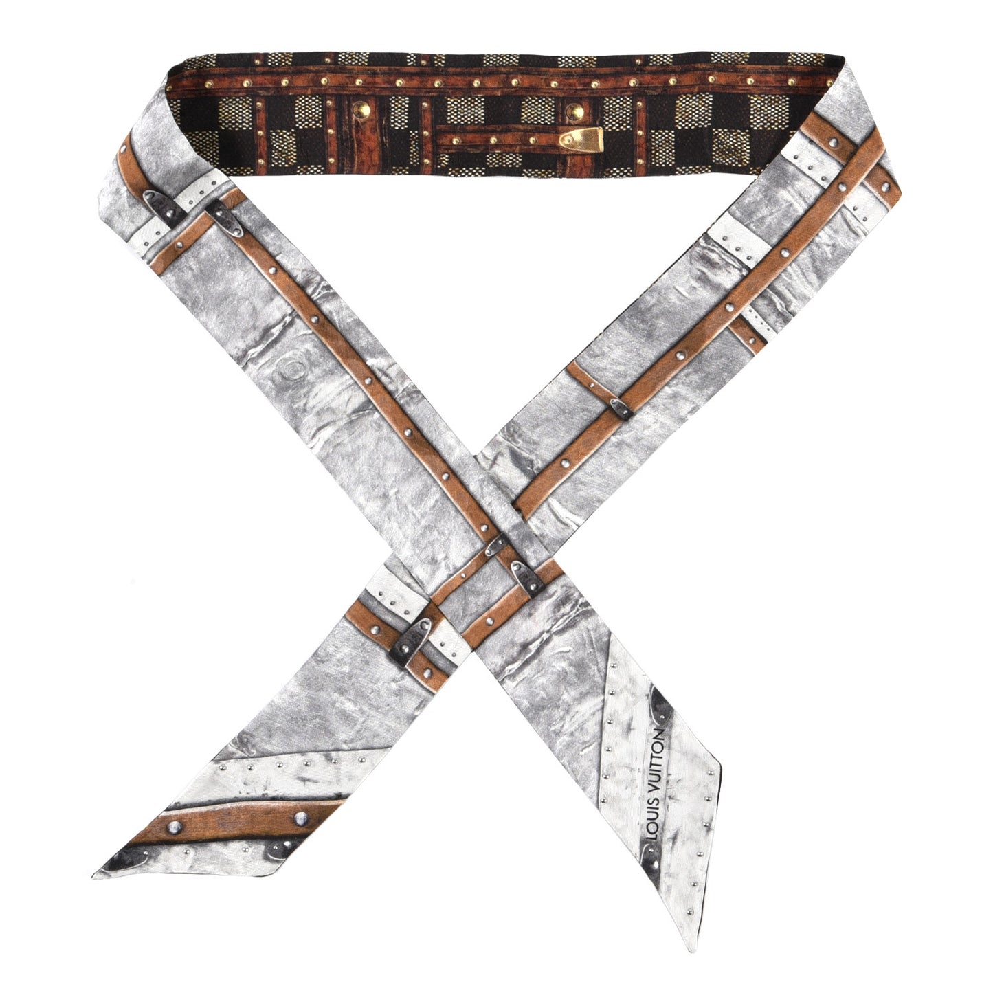 Silk Damier Ebene Time Trunk BB Bandeau Black