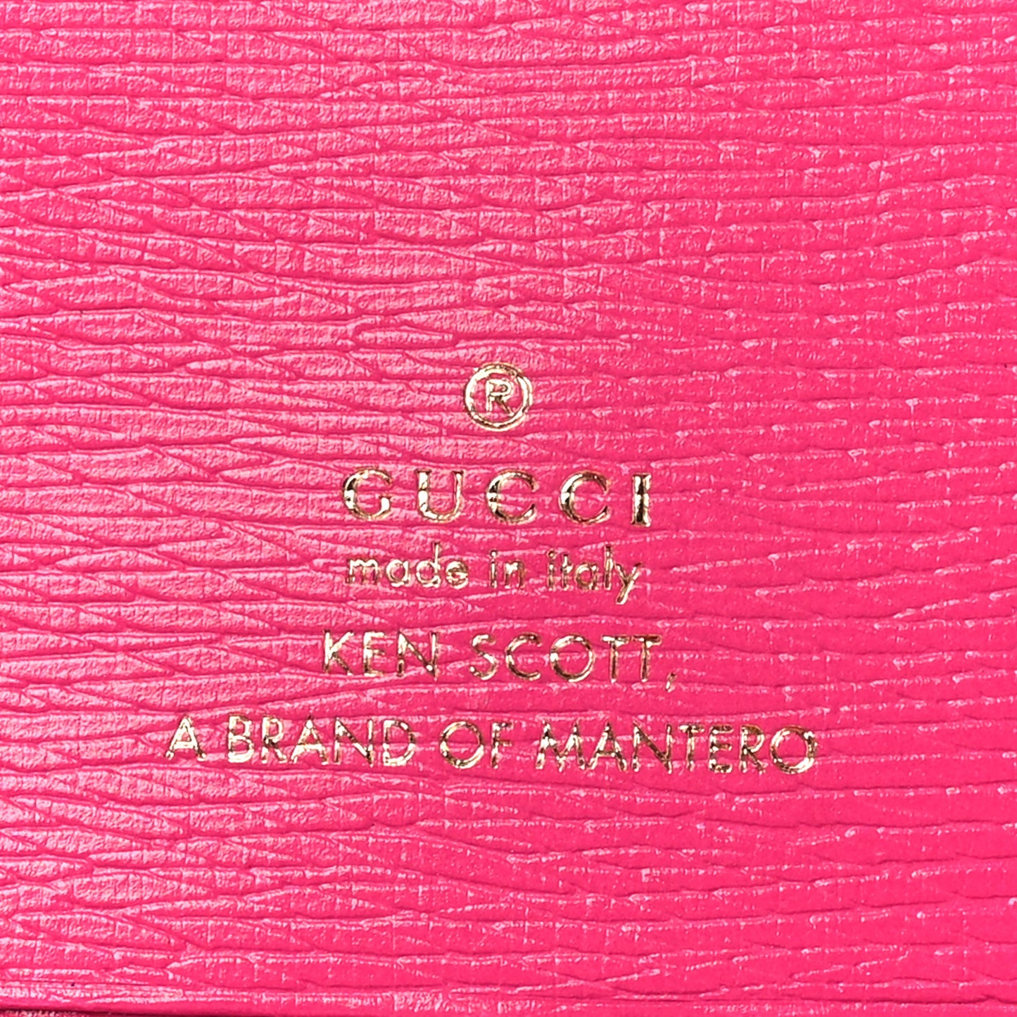 X KEN SCOTT Shangai Calfskin Pomponica Print Jackie 1961 Card Case Multicolor Fuxia Pompon