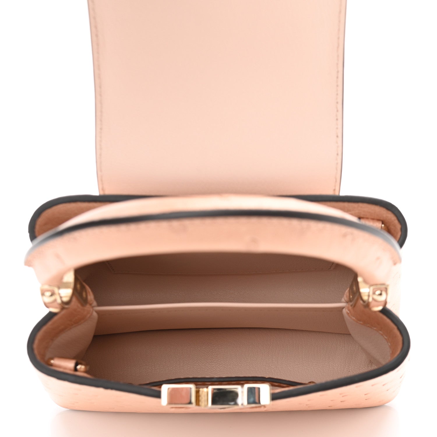 Louis Vuitton Ostrich Capucines Mini Rose Champagne 4 of 10