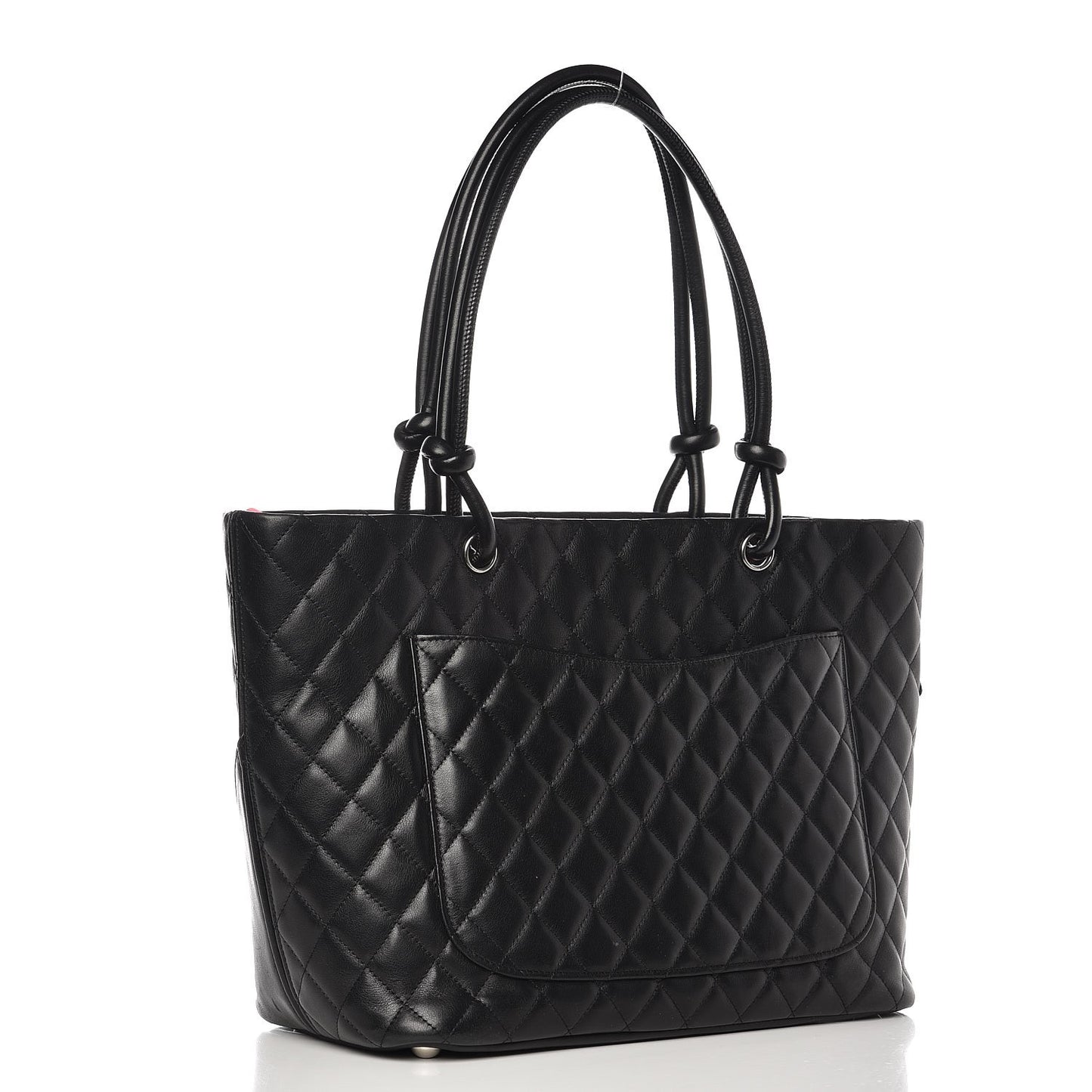 Calfskin Quilted Large Cambon Tote Black