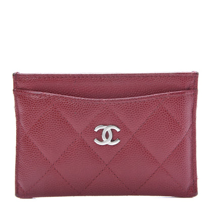 Chanel Caviar Quilted Card Holder Dark Pink 1 of 15