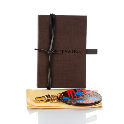 Louis Vuitton Monogram Jungle Dots Bag Charm Key Holder Coquelicot Denim 7 of 7