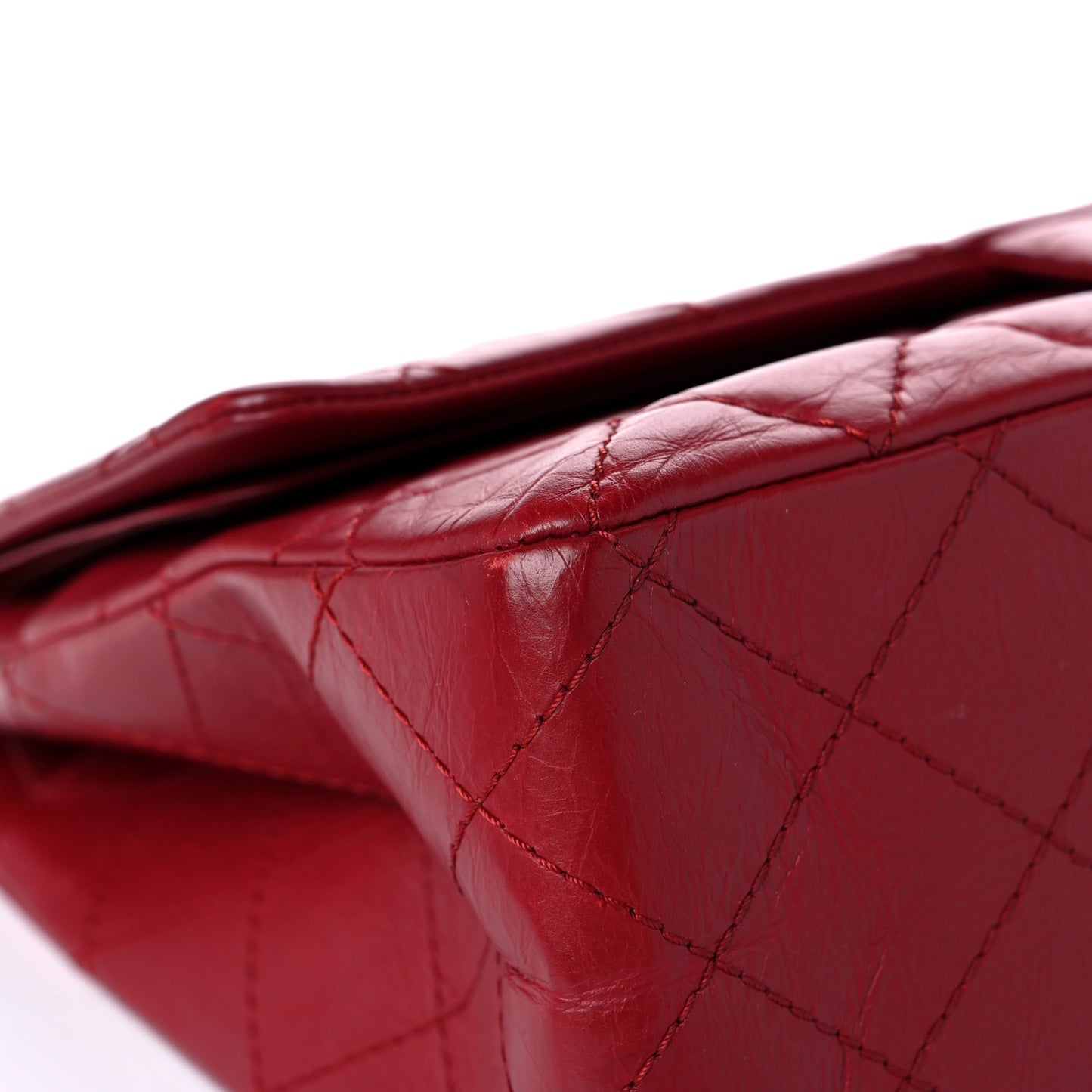 Aged Calfskin Quilted 2.55 Reissue 227 Flap Red