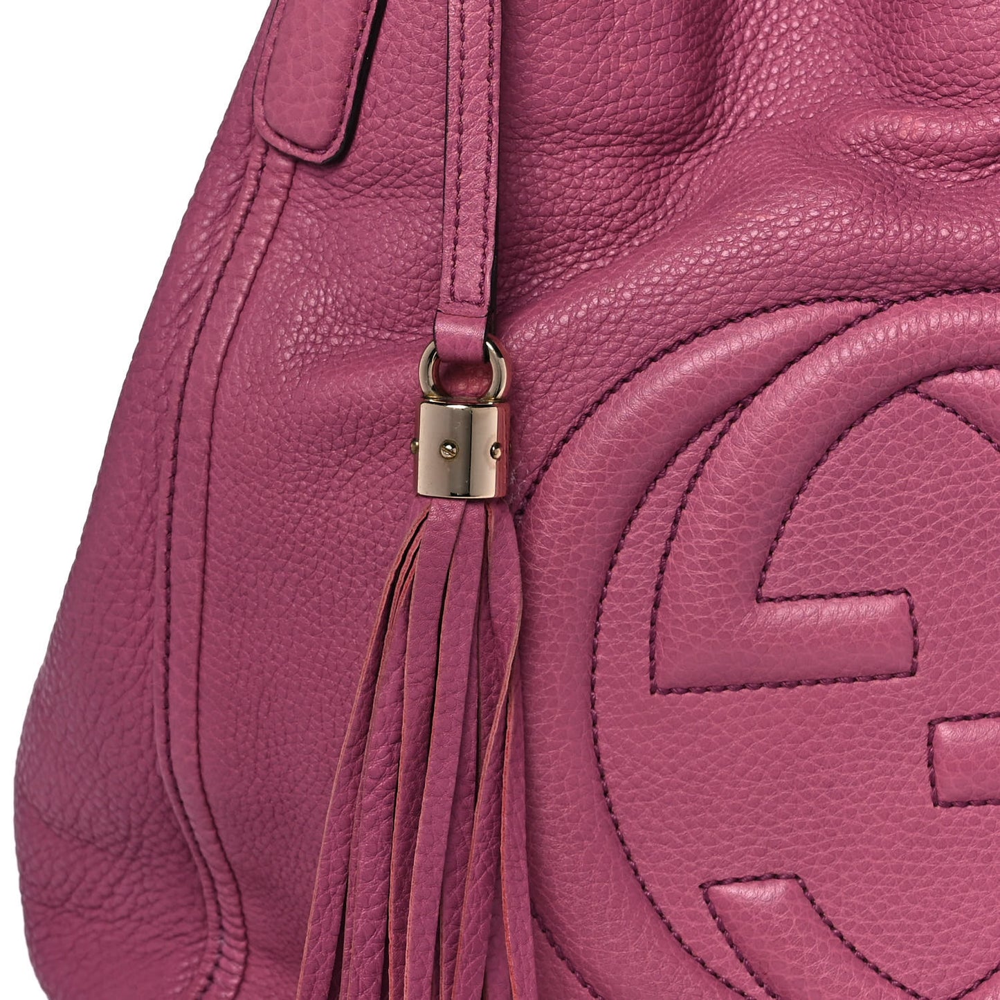 Pebbled Calfskin Medium Soho Shoulder Bag Peonia Flower