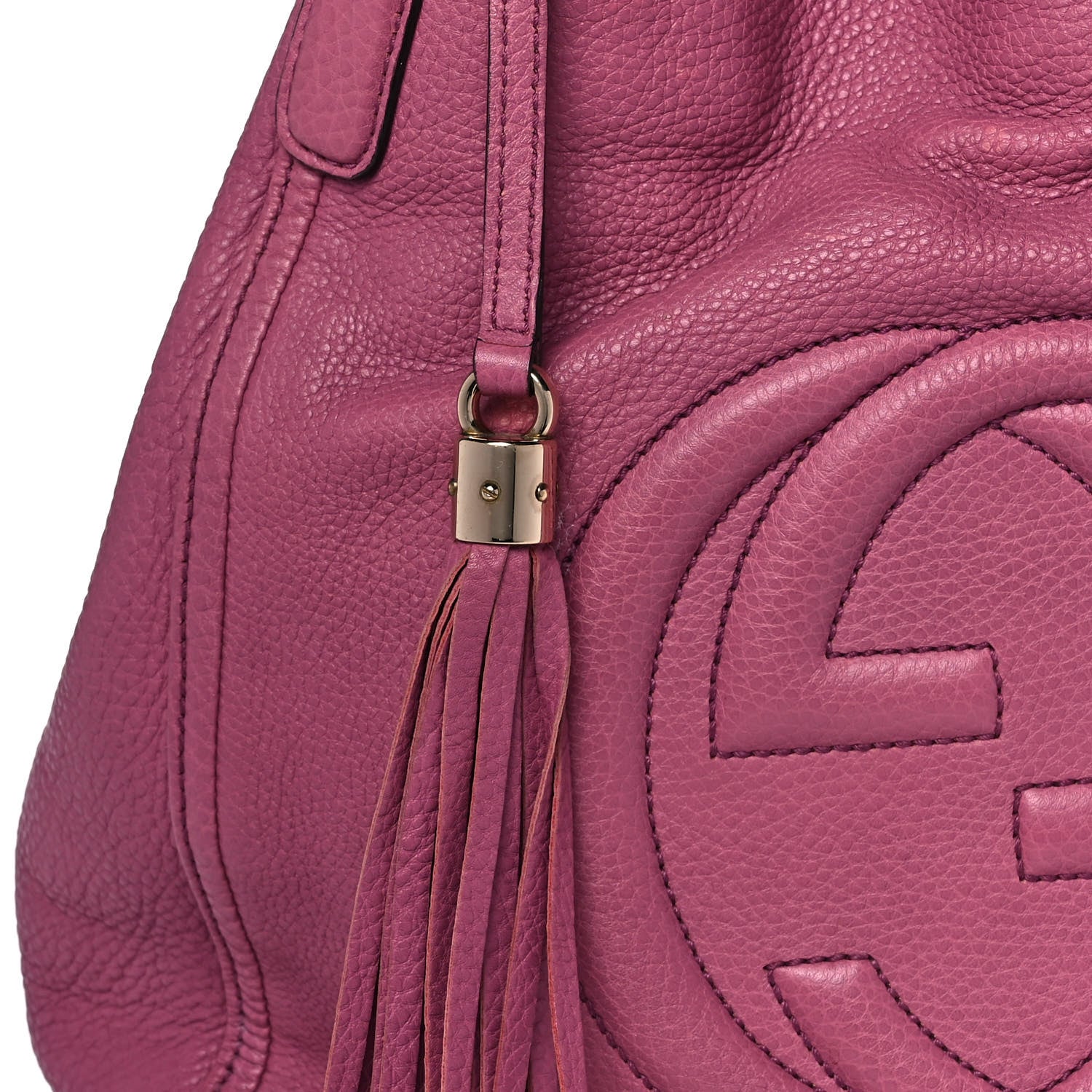 Gucci Pebbled Calfskin Medium Soho Shoulder Bag Peonia Flower 8 of 11