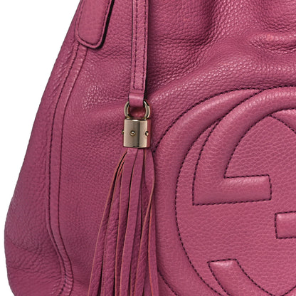 Gucci Pebbled Calfskin Medium Soho Shoulder Bag Peonia Flower 8 of 11