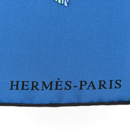 Hermes Silk Giant Toucans De Paradis Scarf 140 Bleu Cobalt Orange 2 of 13