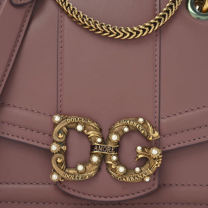 Dolce & Gabbana DOLCE GABBANA Smooth Calfskin Small DG Amore Envelope Bag Pink 7 of 9