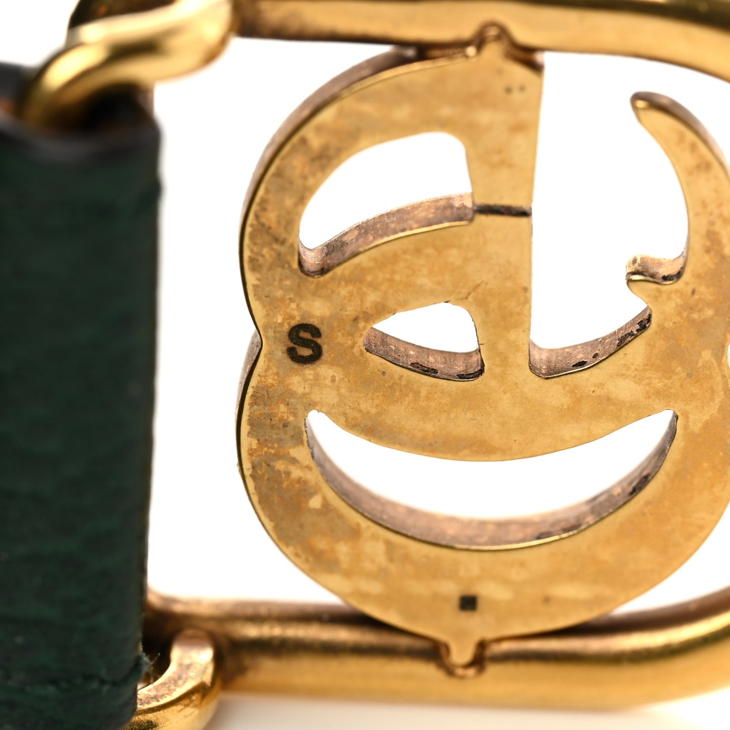 Calfskin Marmont Double G Bracelet Green